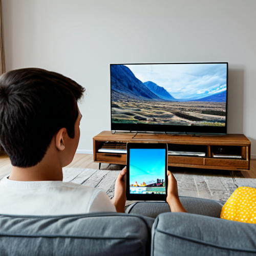 A dynamic split image depicting the evolution of media. On one side, a diverse family is gathered, watching a large, traditional television, representing scheduled viewing. On the other side, individual family members are engaged with their personal smart devices (tablet, smartphone, smart TV), displaying content tailored by AI algorithms, reflecting on-demand personalized viewing. The setting is a comfortable, modern living room. All individuals are fully clothed in appropriate, modest attire. professional photography, high quality, perfect anatomy, correct proportions, natural pose, well-formed hands, proper finger count, natural body proportions, safe for work, appropriate content, family-friendly.