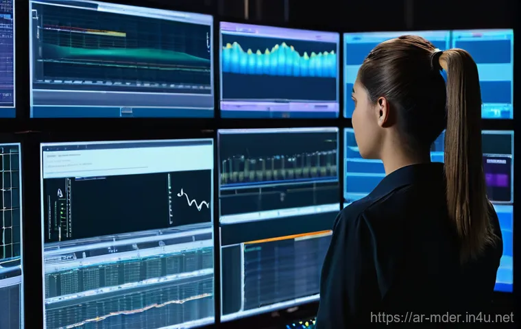 미디어기술사 실기 과목별 학습법 - **Prompt:** "A highly focused female media engineer, in her late 20s, with a professional, neatly ti...