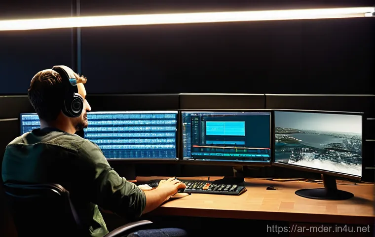 미디어기술사 실기 과목별 학습법 - **Prompt:** "A highly focused female media engineer, in her late 20s, with a professional, neatly ti...