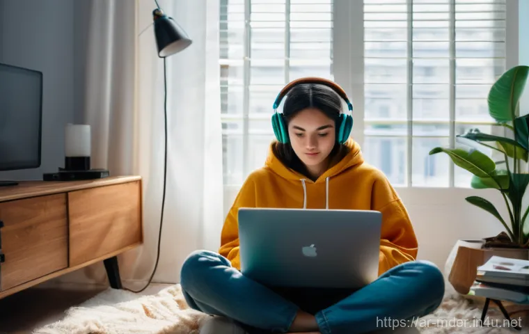 미디어기술사 자격 취득 과정 - **Prompt 1: The Aspiring Creator's Cozy Workspace**
    A wide shot of a young woman in her late tee...