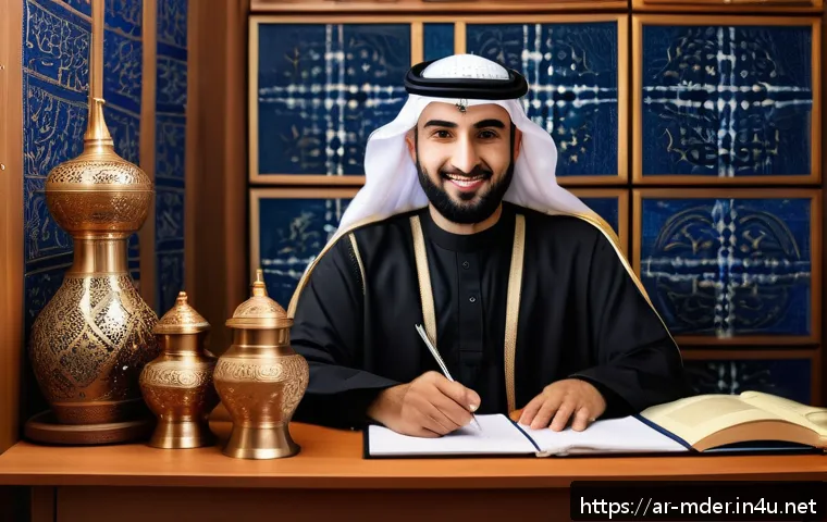 미디어기술사와 AI 기반 영상 처리 - A modern digital workspace featuring an Arabic-speaking video editor using advanced AI-powered softw...